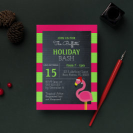 Inbjudan till rosa Flamingo Tropical Julfest