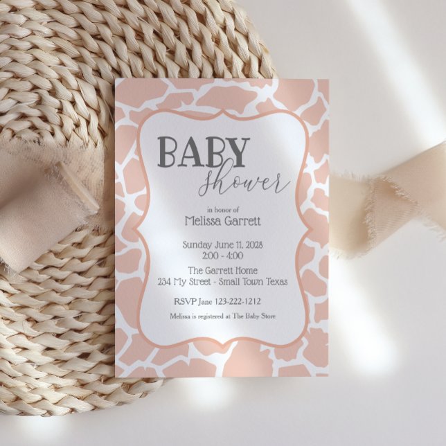 Inbjudan till rosa Flicka Giraffe Baby Shower (Skapare uppladdad)