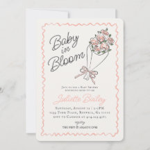 Inbjudan till rosa Flower Market Farm Baby Shower
