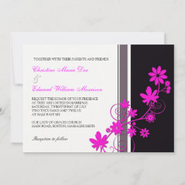 Inbjudan till rosa Flower Wedding