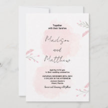 Inbjudan till rosa Flower Wedding