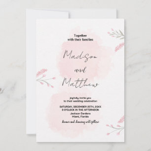 Inbjudan till rosa Flower Wedding