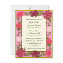 Inbjudan till rosa Flowers Personligt bröllp
