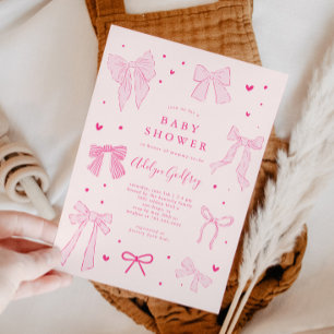 Inbjudan till Rosa för babykläder i Coquette Bow