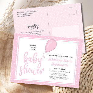 Inbjudan till Rosa för flicka Pastel Baby Shower