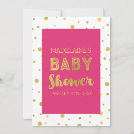 Inbjudan till Rosa för spädbarn i konfetti Fuchsia