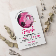 Inbjudan till rosa Fotboll på födelsedagen