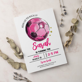 Inbjudan till rosa Fotboll på födelsedagen
