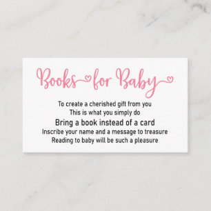 Inbjudan till Rosa Girl Baby Shower för bok-begära