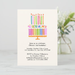 Inbjudan till rosa Girl Birthday Birthday