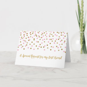 Inbjudan till rosa Guld Best Friend Maid of honor