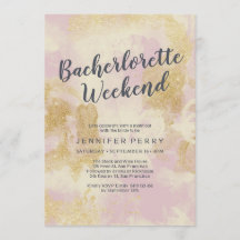 Inbjudan till Rosa guld glitter Bachelorette Helg