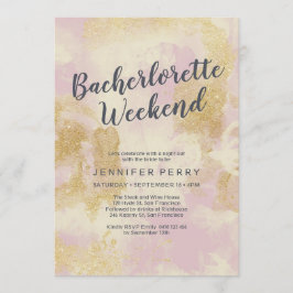 Inbjudan till Rosa guld glitter Bachelorette Helg