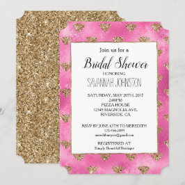 Inbjudan till Rosa Guld Glitter diamanter