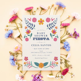 Inbjudan till rosa Gult Mexikansk fiesta Baby Show