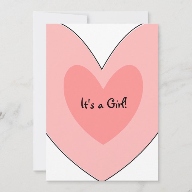 Inbjudan till Rosa Heart Baby Shower (Framsida)