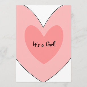 Inbjudan till Rosa Heart Baby Shower