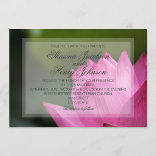 Inbjudan till rosa Lotus Flower Elegant bröllop