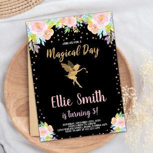 Inbjudan till Rosa Magic Fairy Birthday i femte Bl