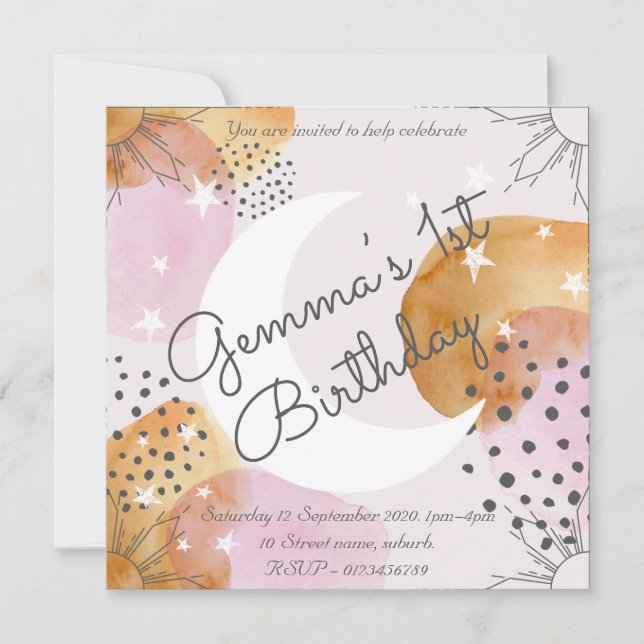 Inbjudan till rosa Måne (Framsida)