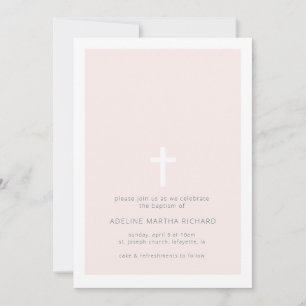 Inbjudan till rosa minimalistisk baptism
