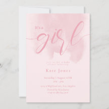 Inbjudan till rosa Modern Baby Shower
