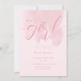 Inbjudan till rosa Modern Baby Shower