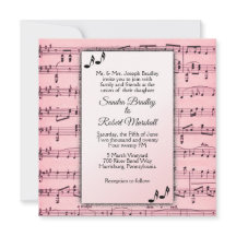 Inbjudan till rosa Music Wedding