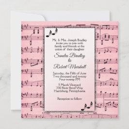 Inbjudan till rosa Music Wedding