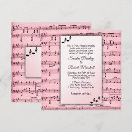 Inbjudan till rosa Music Wedding