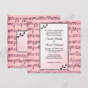 Inbjudan till rosa Music Wedding