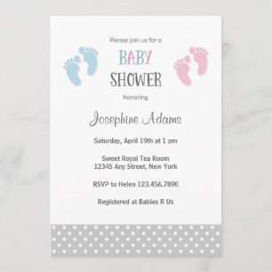 Inbjudan till rosa och Blue Baby Shower