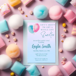 Inbjudan till rosa- och Blue Cotton Candy Shower