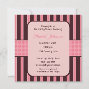 Inbjudan till Rosa och Brown Rand Baby Shower
