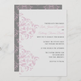 Inbjudan till rosa- och Grått-Elegant-