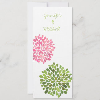 Inbjudan till Rosa och Grönt av blommor i bröllop