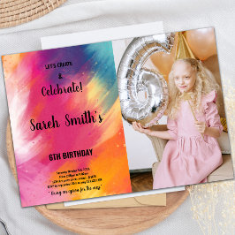 Inbjudan till rosa och Lila - födelsedag