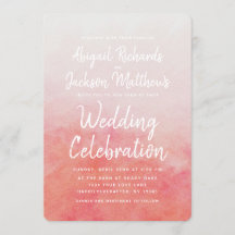 inbjudan till Rosa- och persikofärgat bröllop