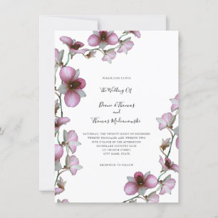 Inbjudan till rosa Orchid Vine Wedding