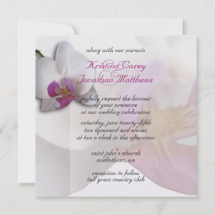 Inbjudan till rosa Orchid Wedding 5.25x5.25