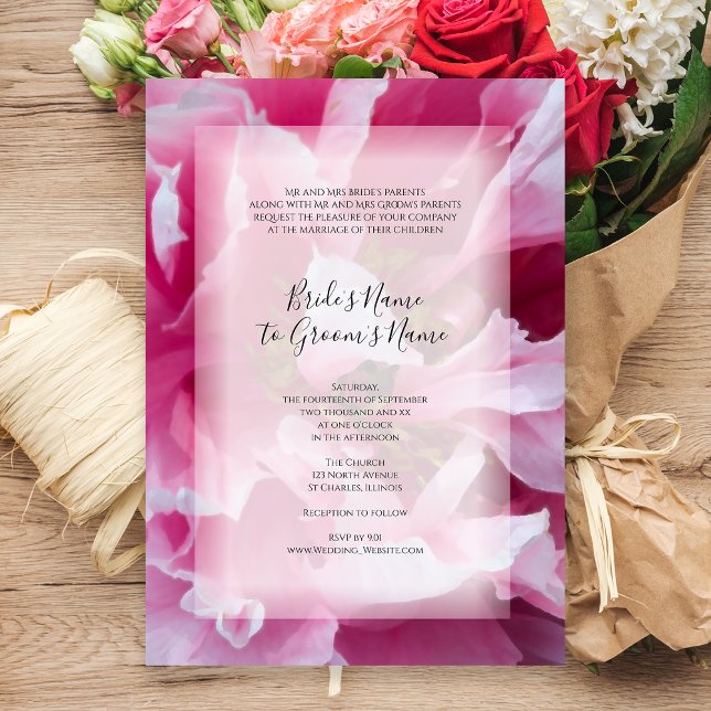 Inbjudan till rosa Peony Flower Wedding (Skapare uppladdad)
