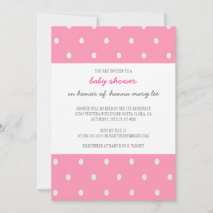 Inbjudan till Rosa Polka Dot Baby Shower