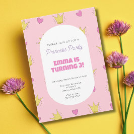 Inbjudan till rosa Princess Flick kalas