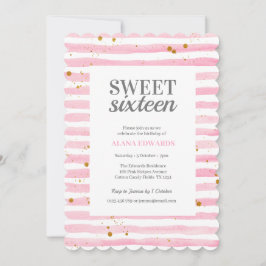 Inbjudan till Rosa Rand i sweet sixteen vid födels