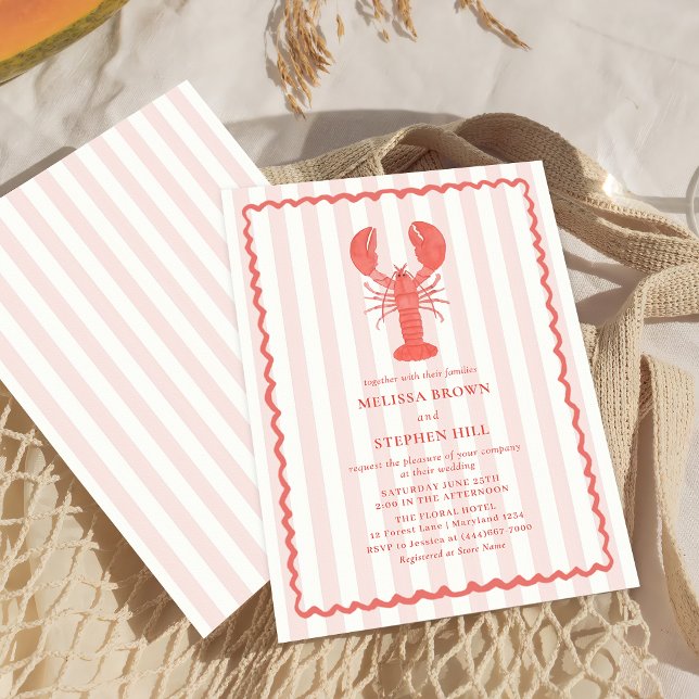 Inbjudan till Rosa Rand Nautical Wedding (Skapare uppladdad)
