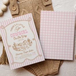 Inbjudan till Rosa Randig Cowgirl Baby Shower