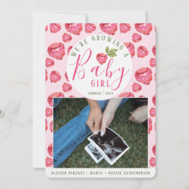 Inbjudan till rosa Raspbär Flicka