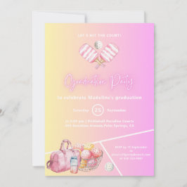 Inbjudan till rosa Roligt Pickleball Studentfest-