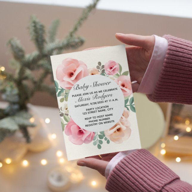 Inbjudan till Rosa ros babyvisningsprogram (Skapare uppladdad)