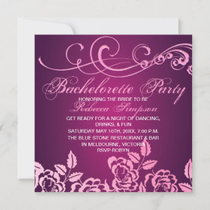 Inbjudan till Rosa ros Bachelorette Party